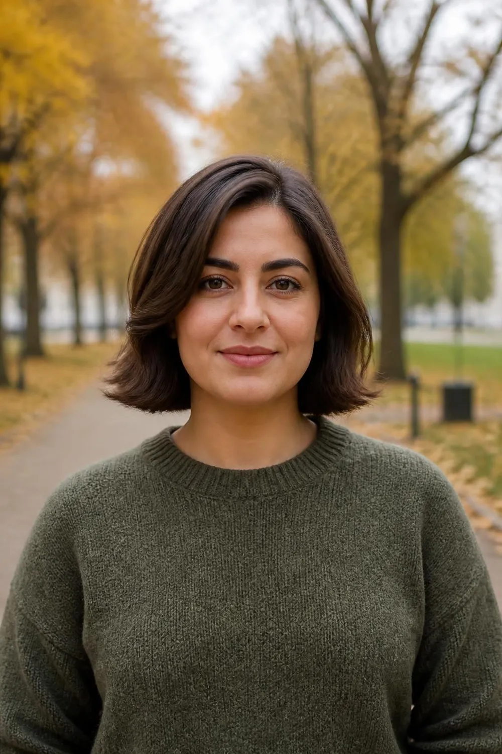 Below-the-jaw bob with soft waves starting at chin level on thin hair