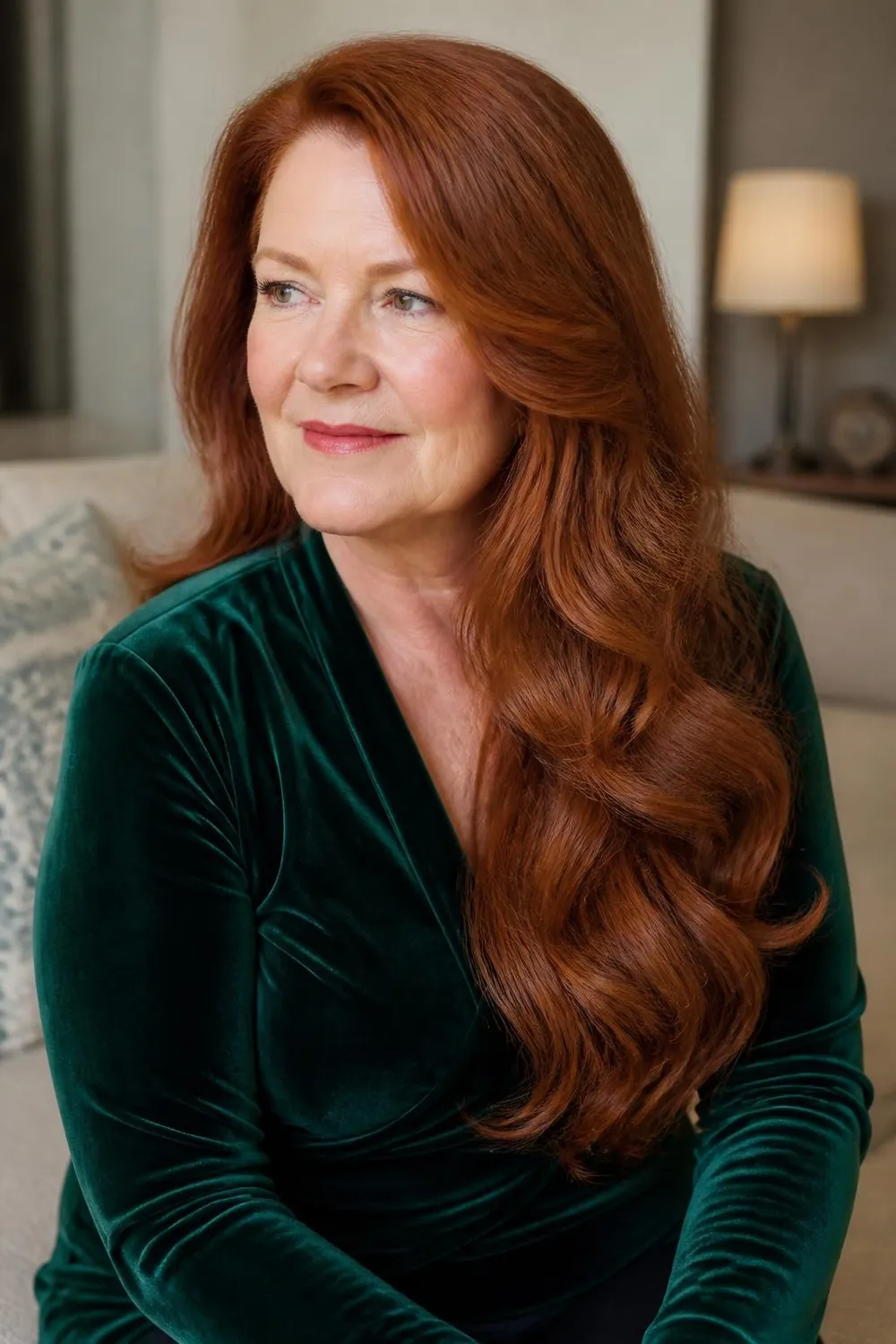 Long side-swept waves over a deep part for a round face over 50