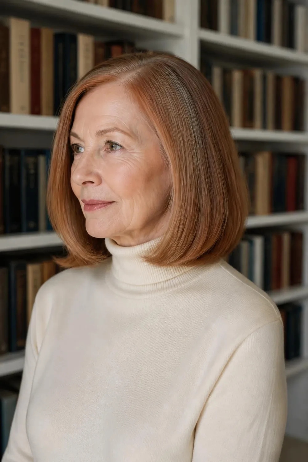 Modern pageboy at shoulder length with ends rolled under for women over 60