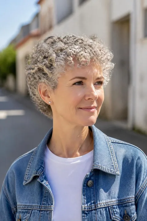 20 Short Curly Grey Hair Ideas Over 50 With Bounce and Shine