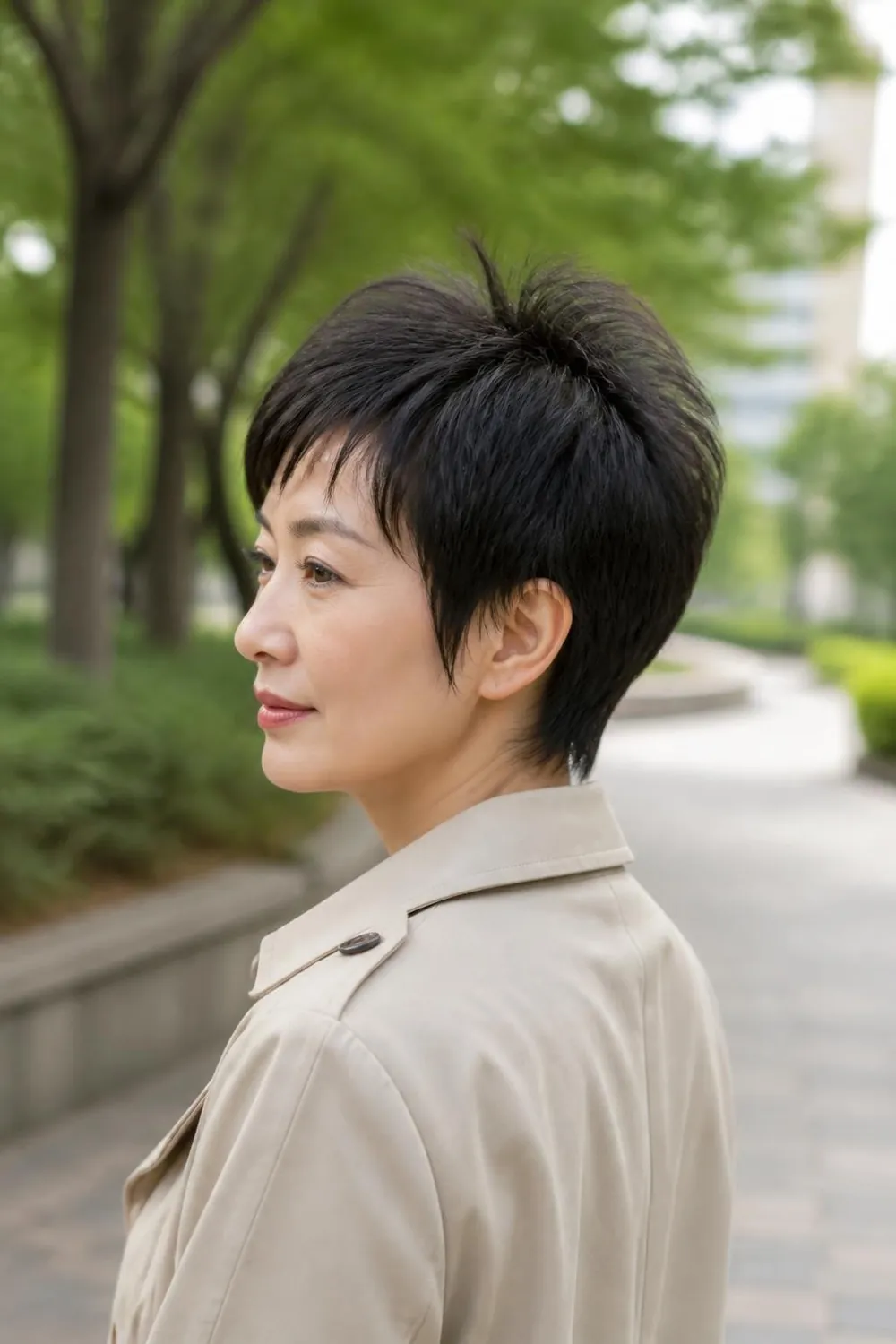 Airy pixie for fine thin hair with short choppy crown layers