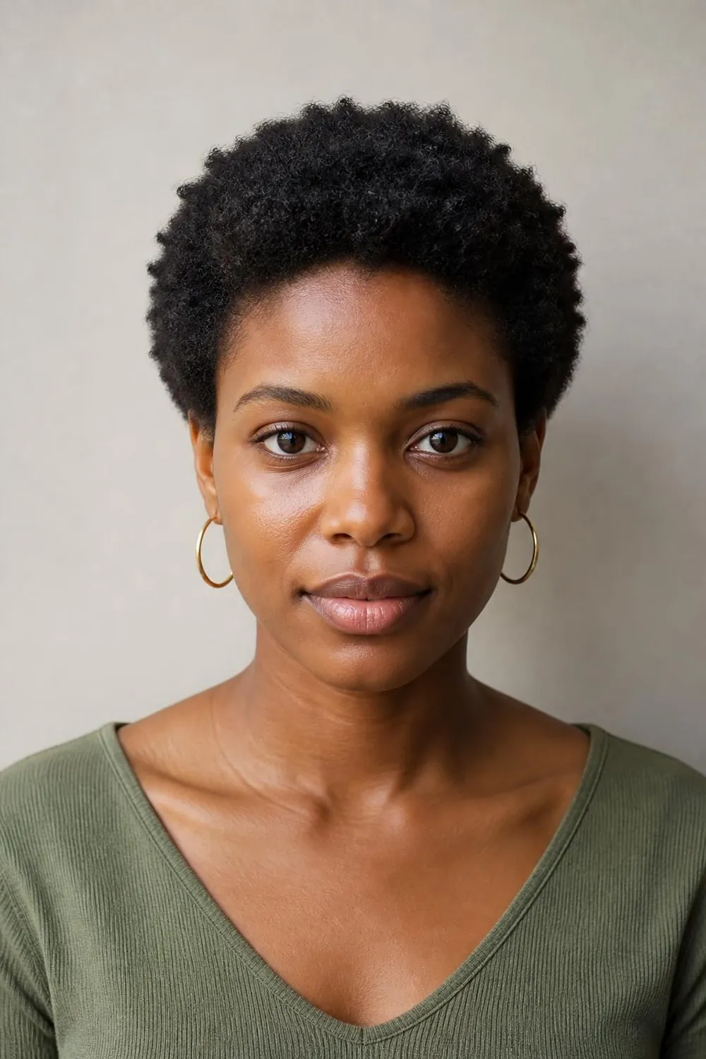 Big chop natural cut with short 4C coils for a fresh start with natural hair