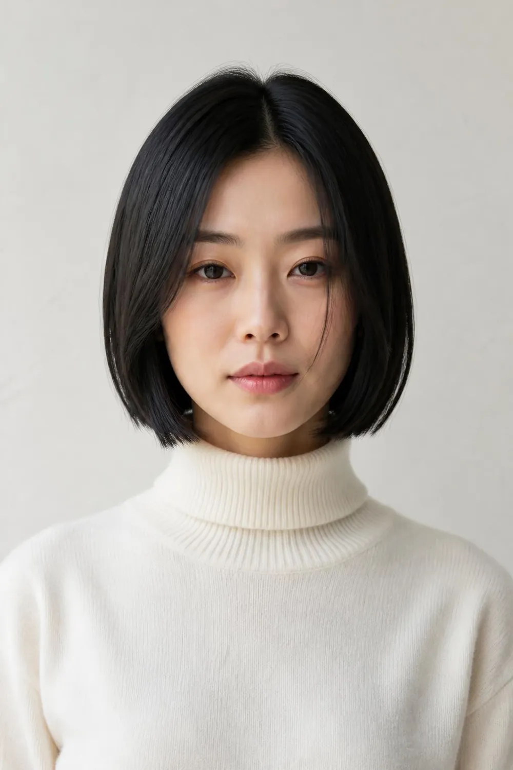 Sleek straight bob with face-framing layers starting at the cheekbone for square faces