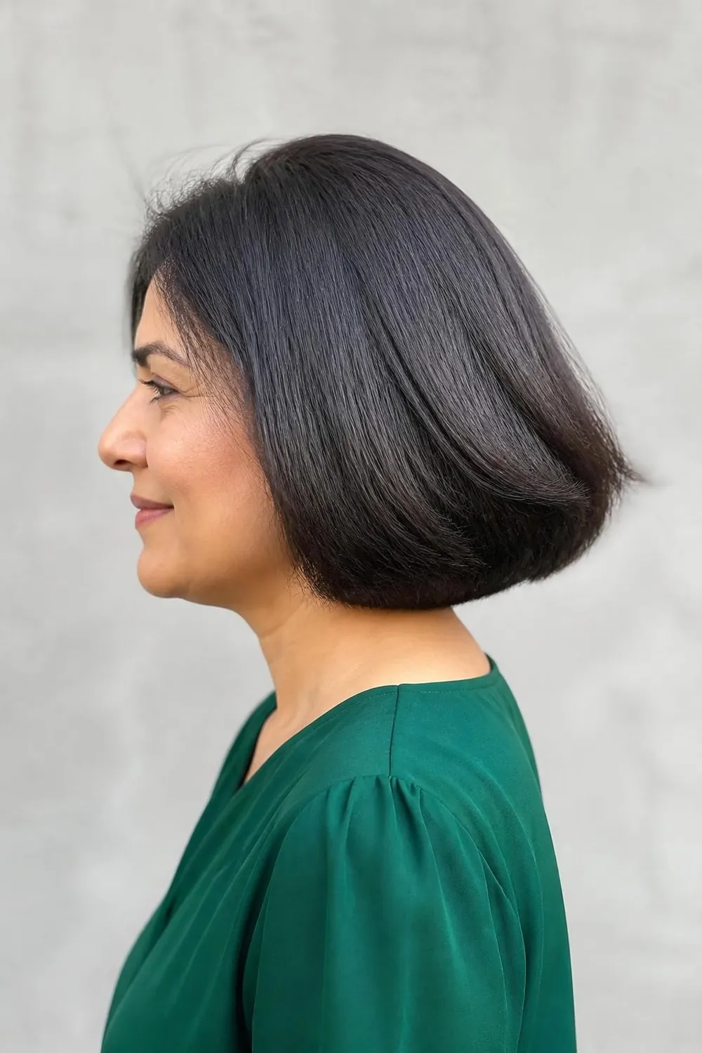Thick hair bob with invisible internal layers for less bulk and more movement